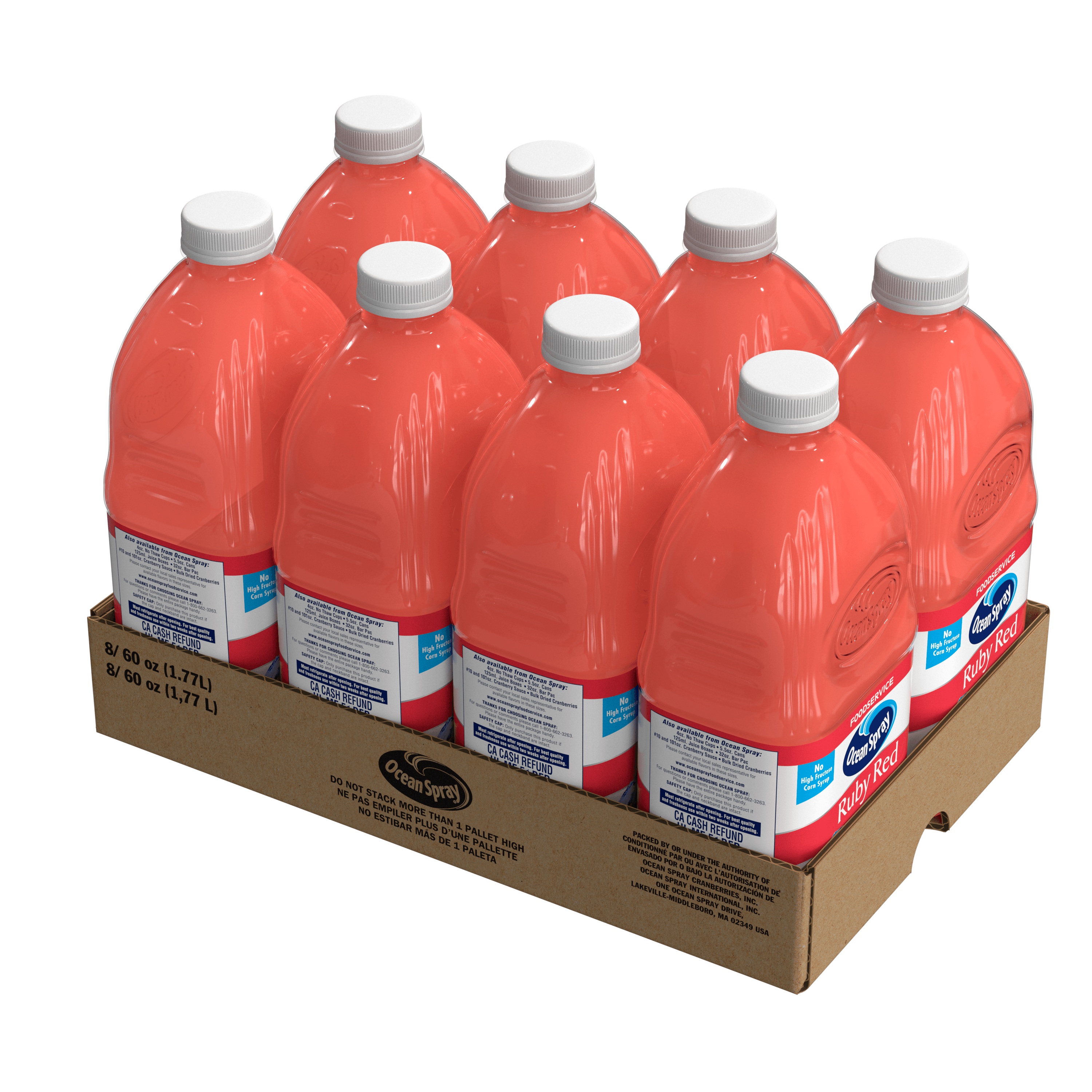 8-60oz OS Ruby Red Grapefruit Tray No Shrink
