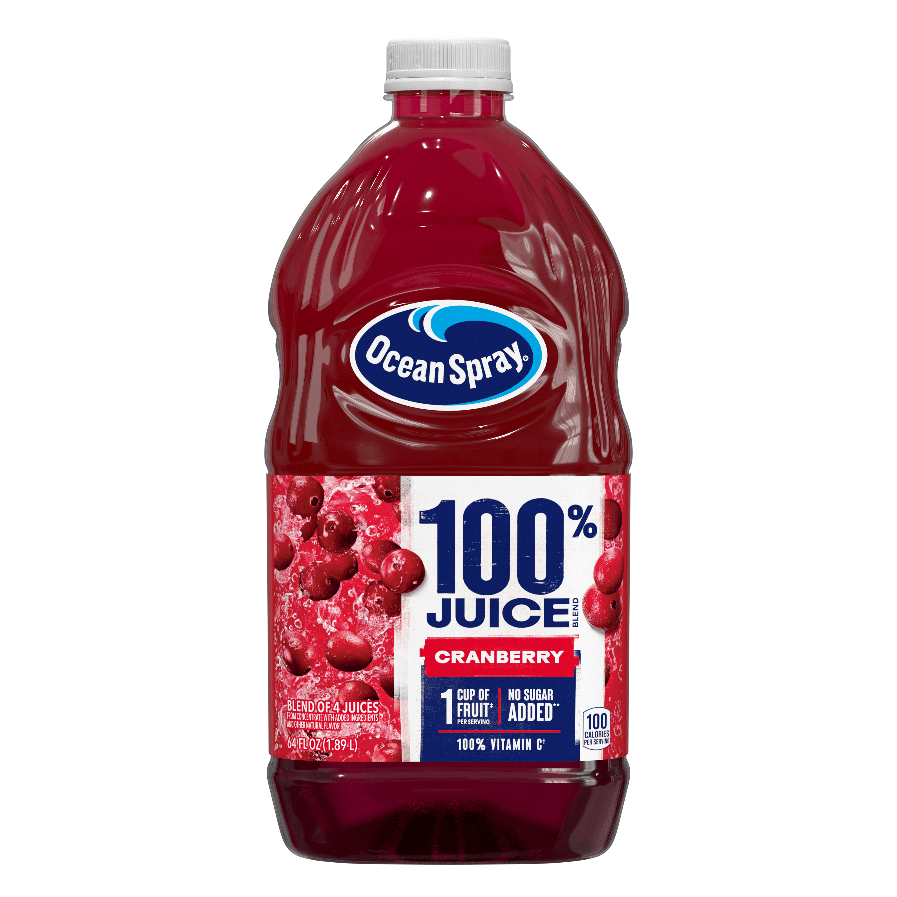 64oz 100pct Cranberry Juice front